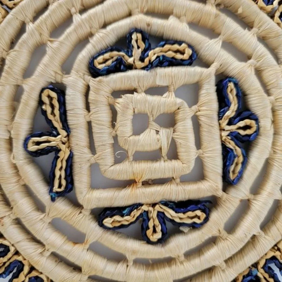 Vintage Rattan Trivets Set of Two Natural Purple - Picture 6 of 6